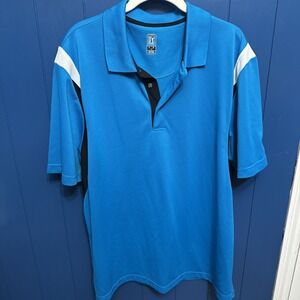PGA Tour Mens Jersey Striped Golf Polo XL Blue Clean Golf extra large